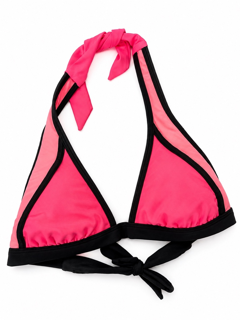Neon Pink & Black Bikini Top